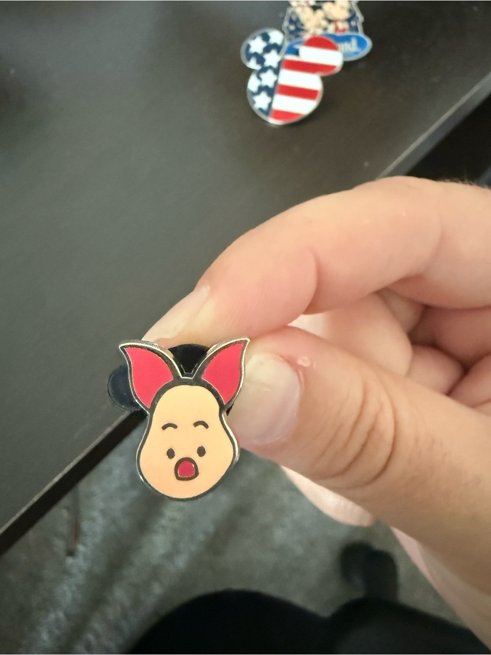 Disney Pink and Black Piglet Enamel Pin